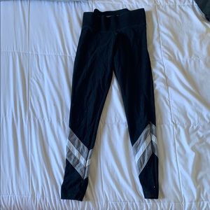 Pink striped leggings